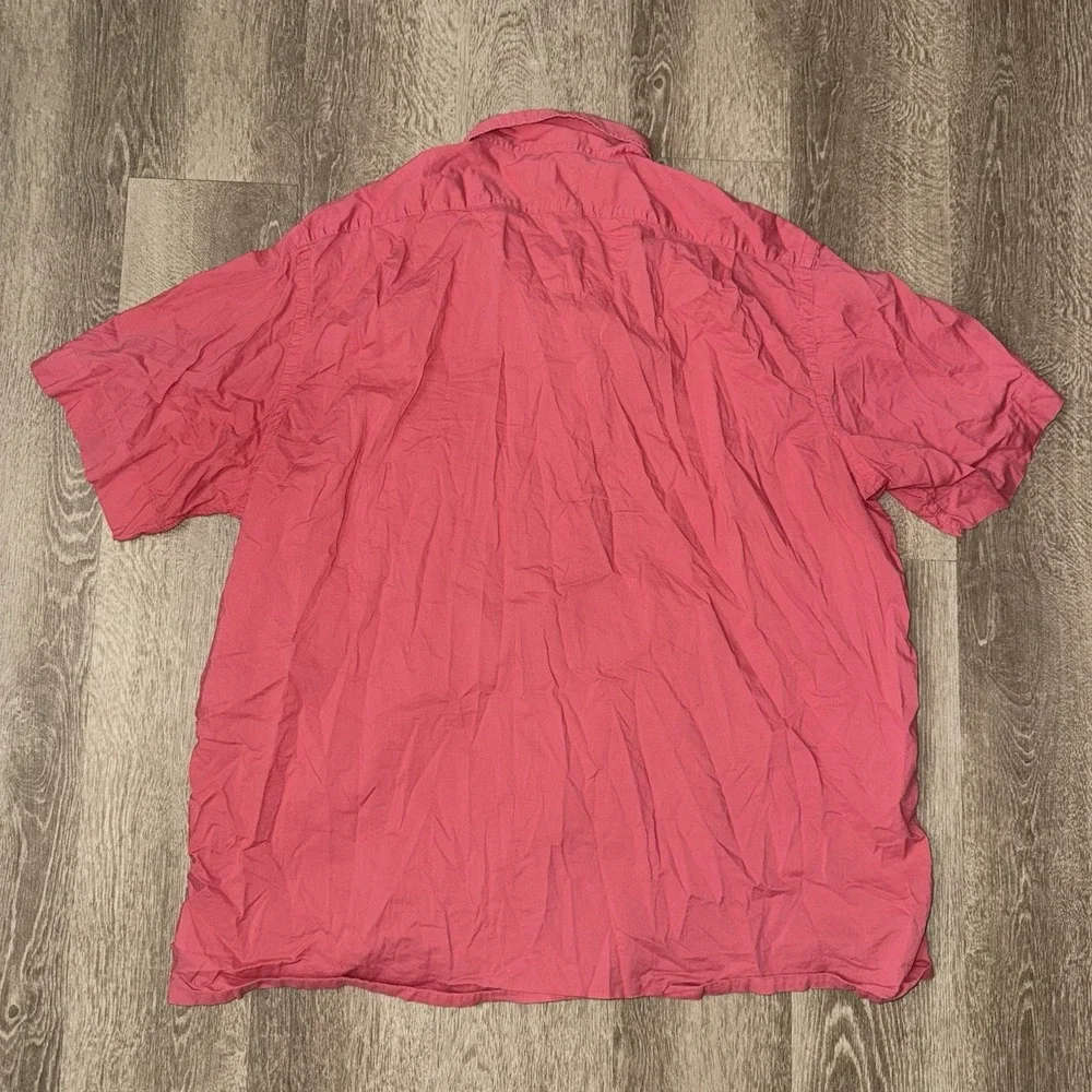 Polo Ralph Lauren Camp Collar Short Sleeve Hawaiian Shirt Pocket Men's 2XL Red